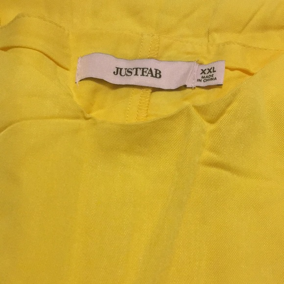 Ruffle Front Tank Dress. Yellow Color - Picture 8 of 9